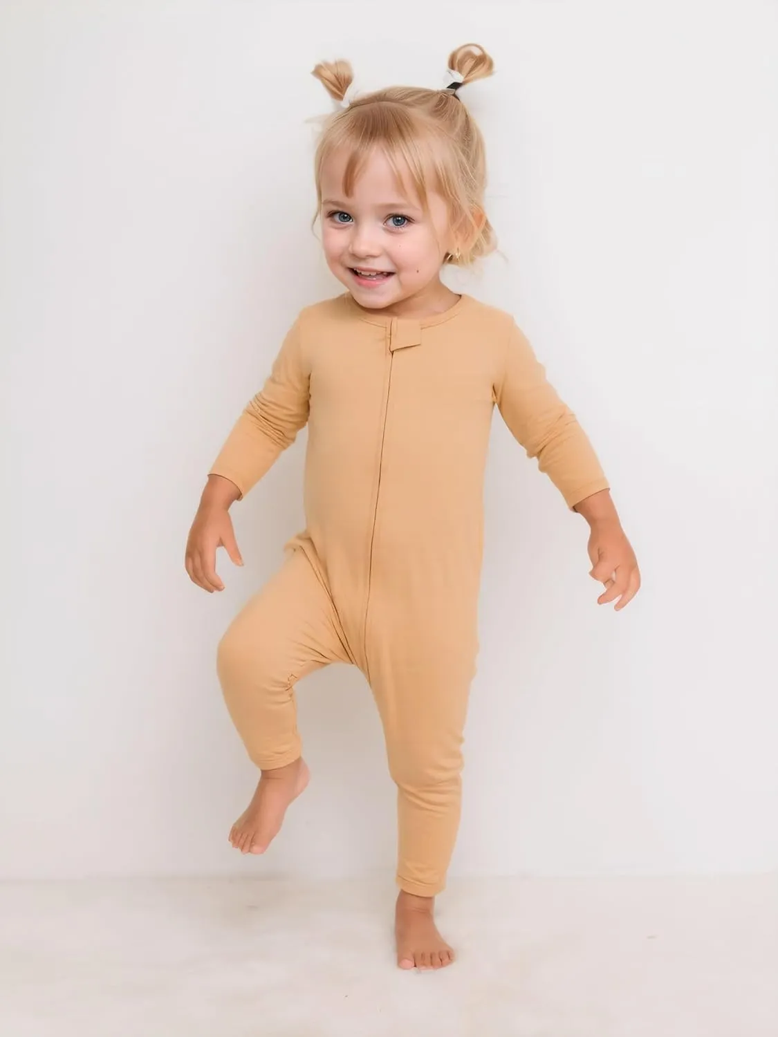 Aablexema Baby Footless Pajamas Rayon 3pcs Unisex Infant Zipper Romper with Mitten Cuffs Sleep Play PJs