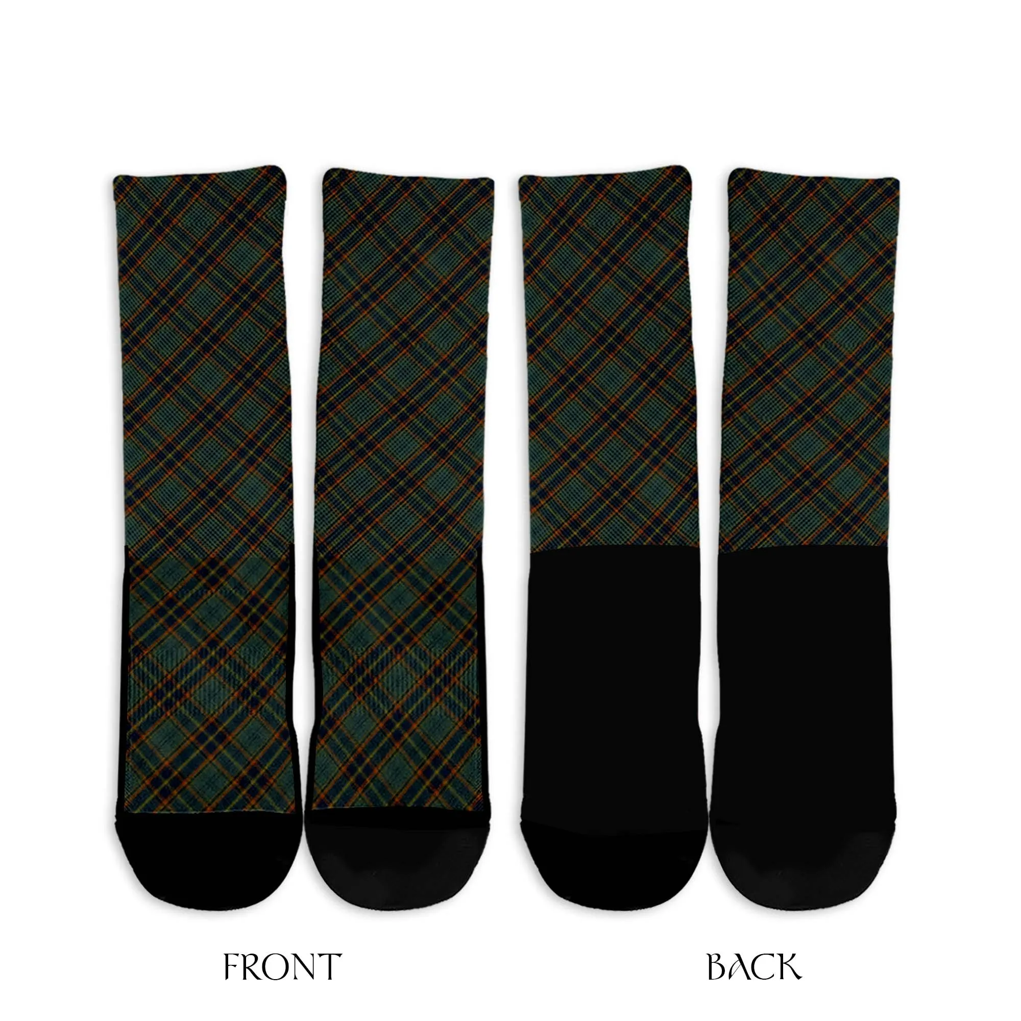 Antrim County Ireland Tartan Crew Socks Cross Tartan Style