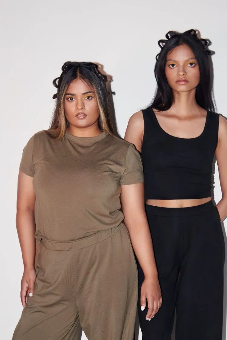 Black Supima® Crop Top