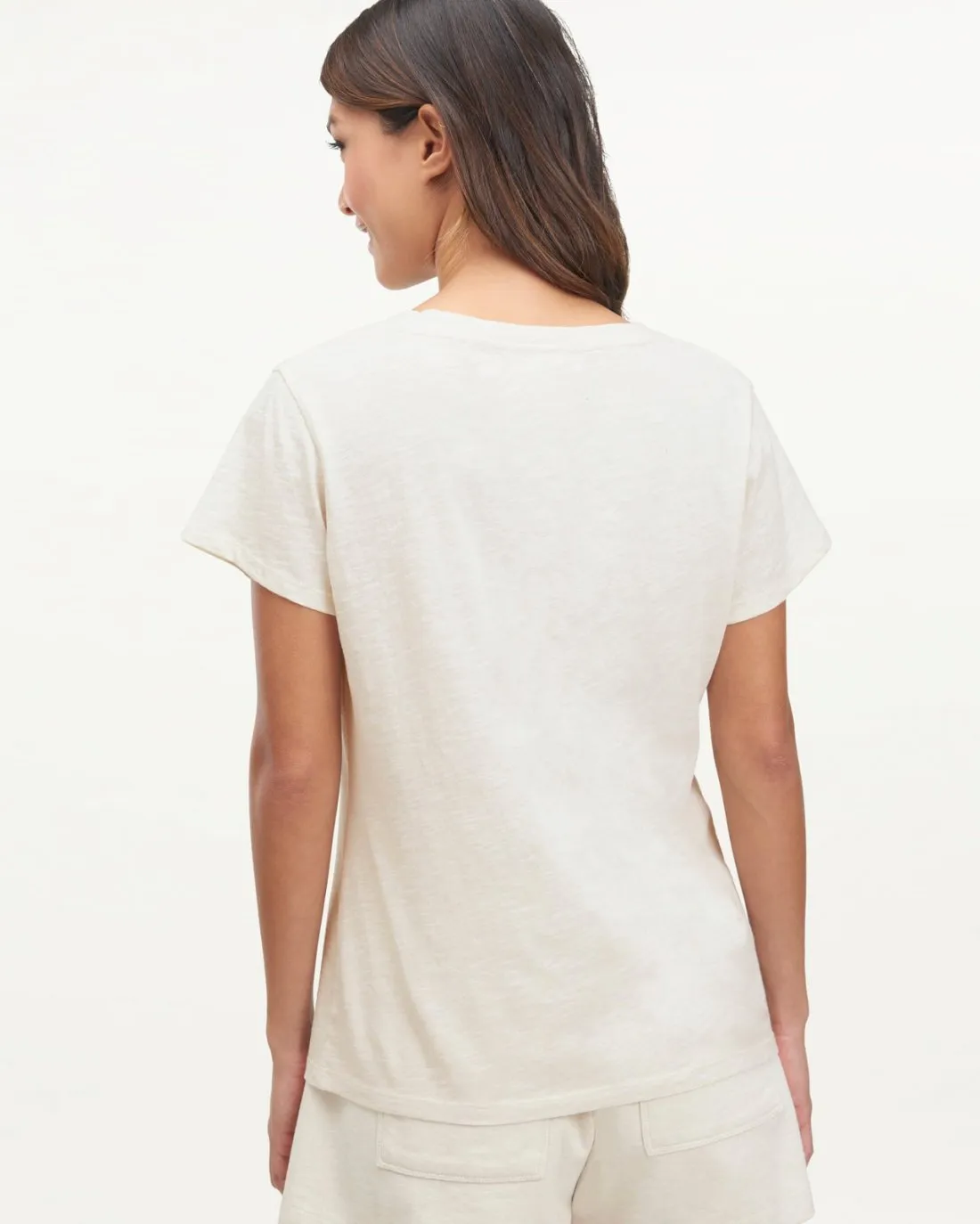 Botanical Dyed V-Neck Short Sleeve Tee