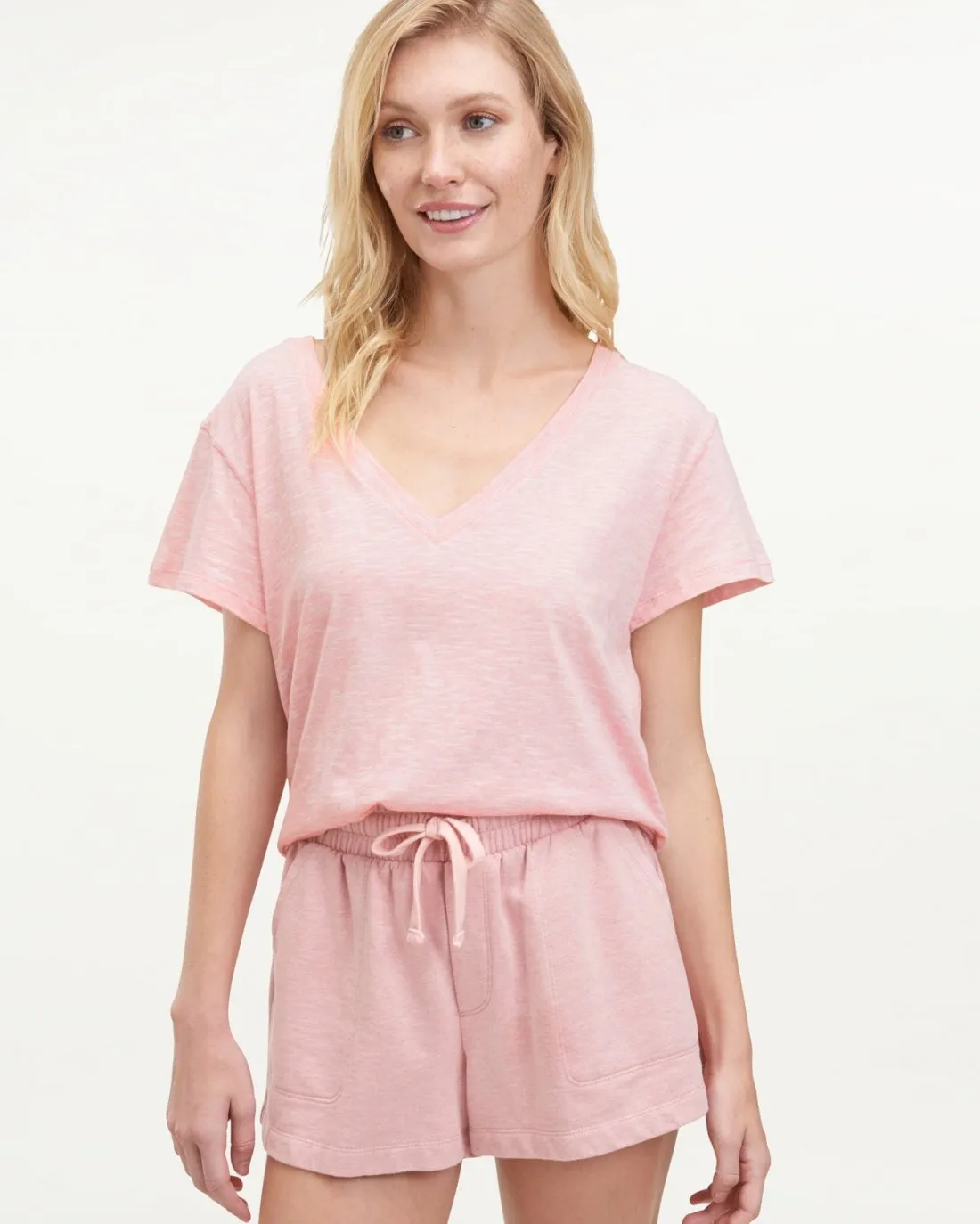 Botanical Dyed V-Neck Short Sleeve Tee