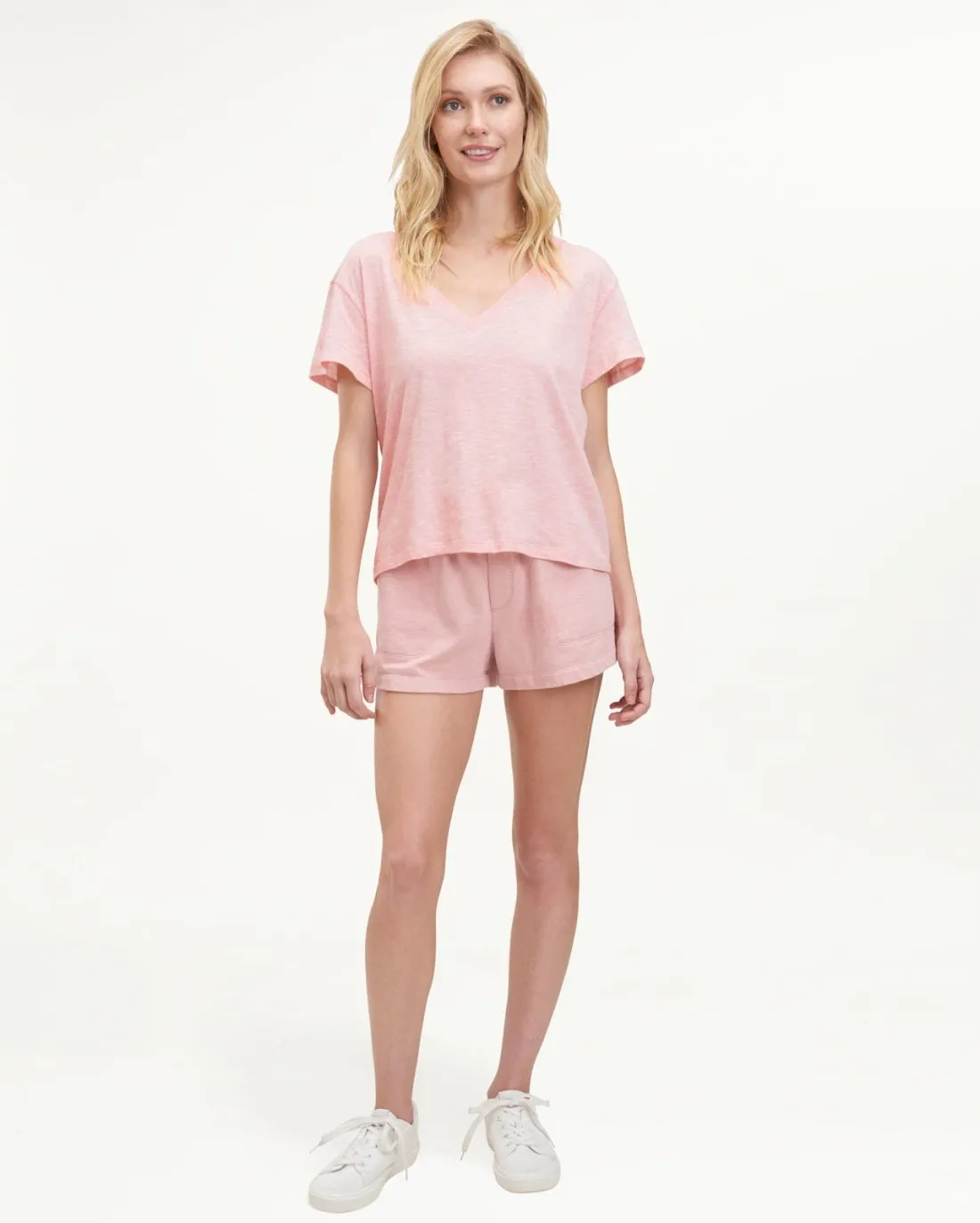 Botanical Dyed V-Neck Short Sleeve Tee