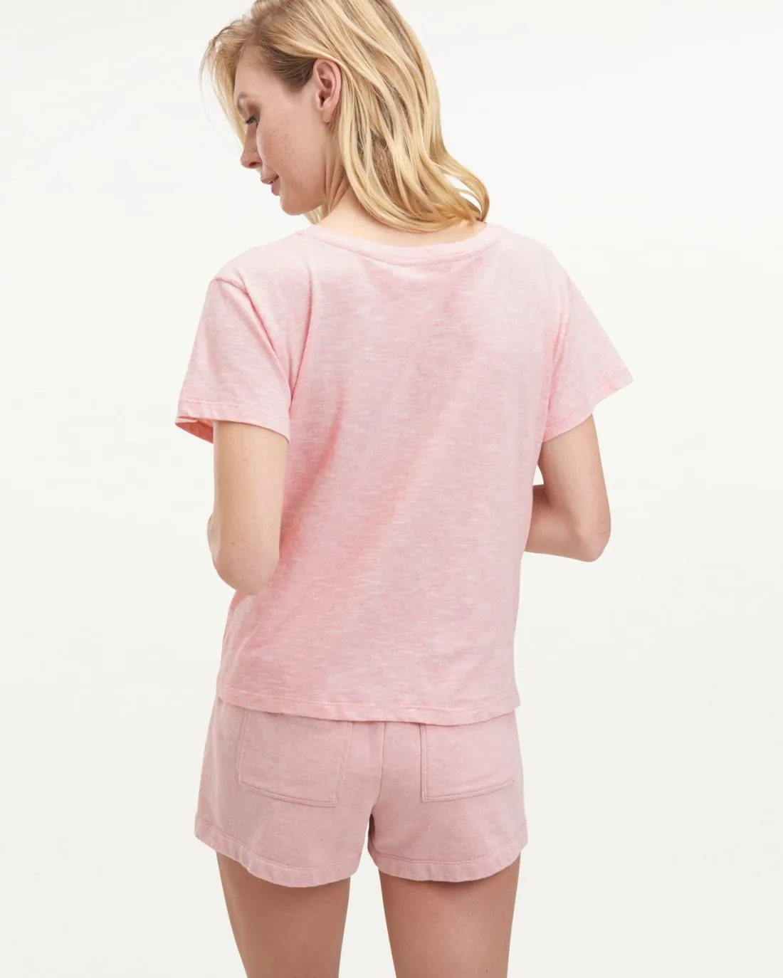 Botanical Dyed V-Neck Short Sleeve Tee