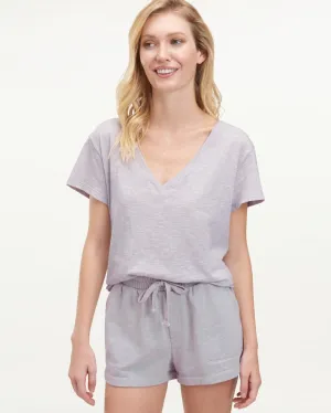 Botanical Dyed V-Neck Short Sleeve Tee