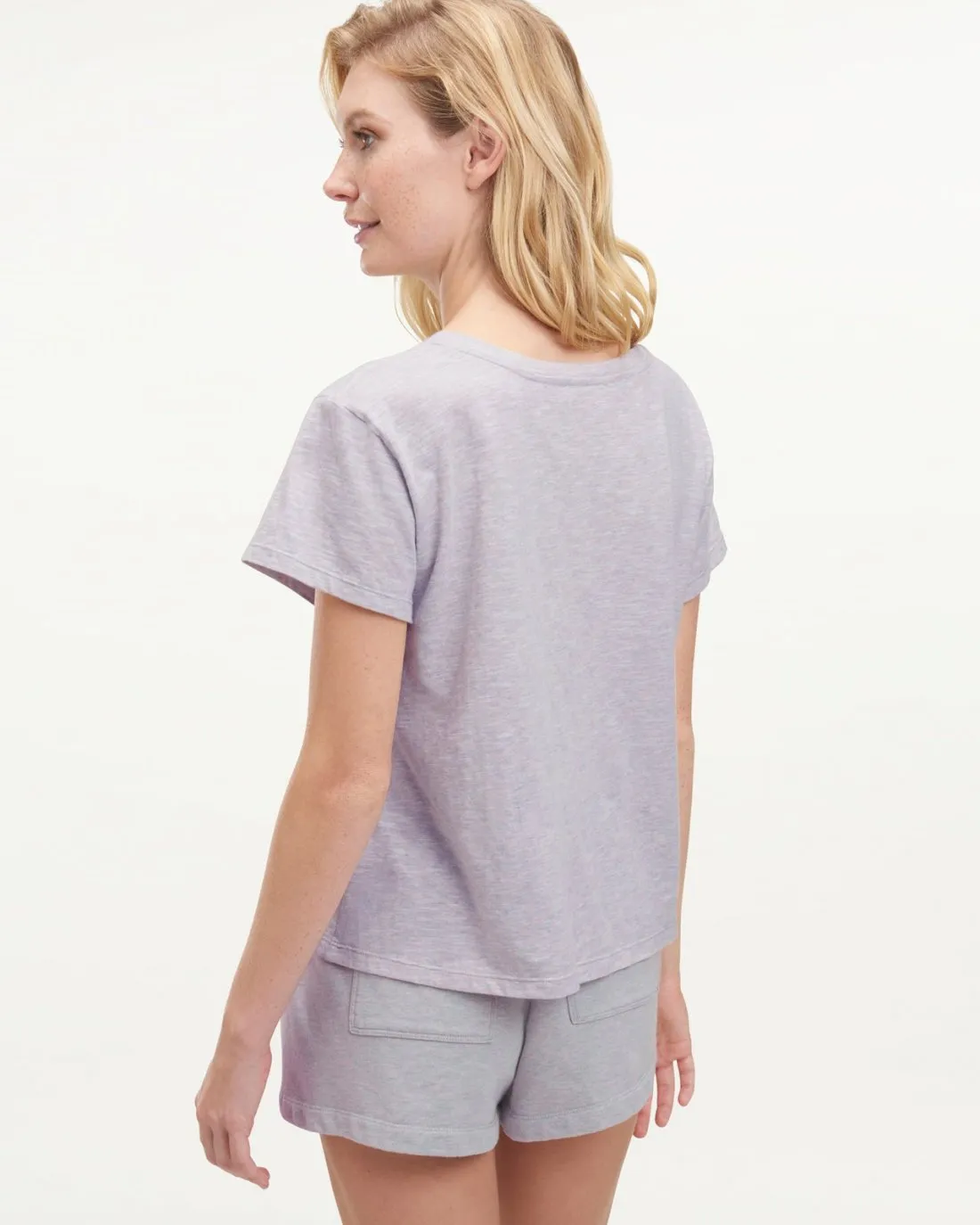 Botanical Dyed V-Neck Short Sleeve Tee