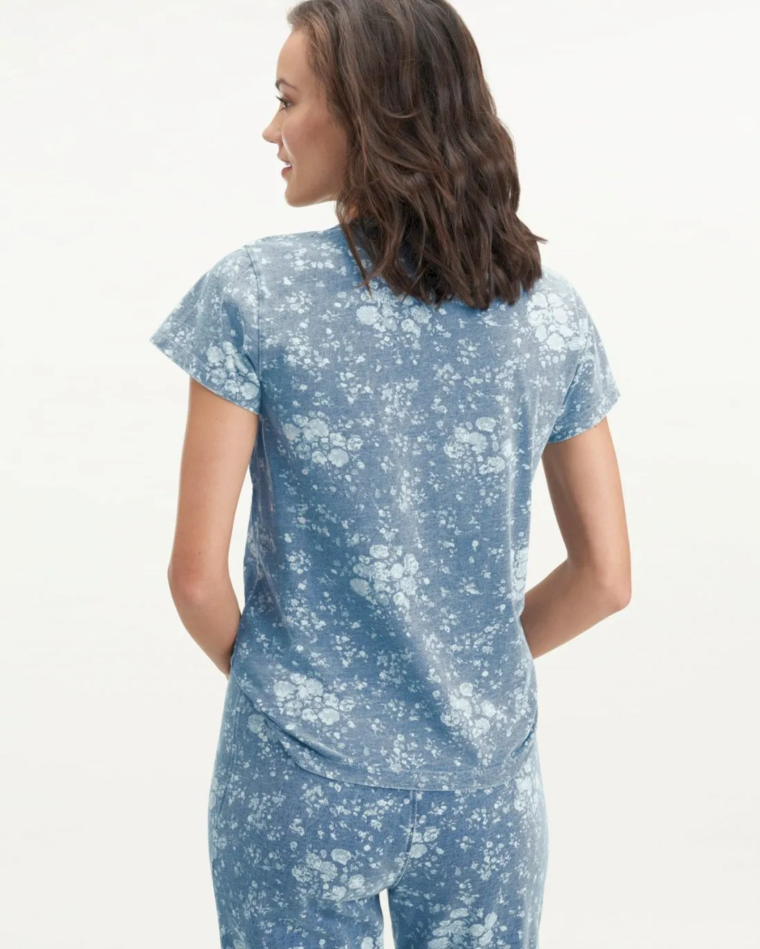 Botanical Floral V-Neck Short Sleeve Tee