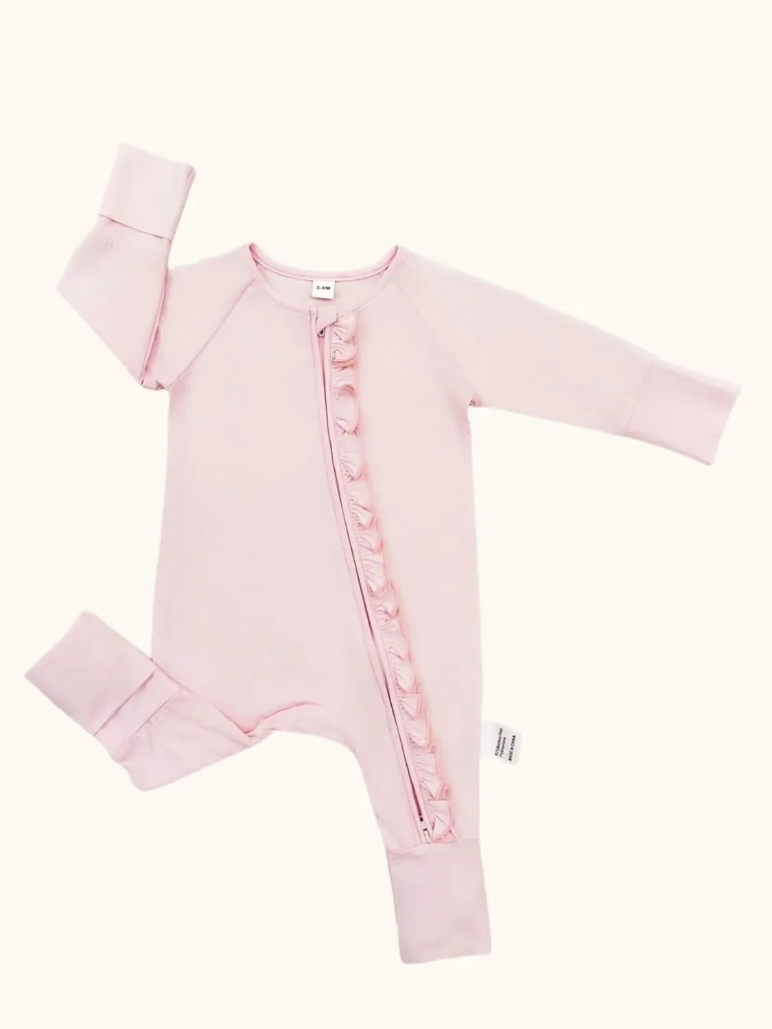 Bow Dream Bamboo Baby Boy Romper Footed Long Sleeve Footies Newborn Girl Clothes Footless with Zipper and Mitten Cuffs