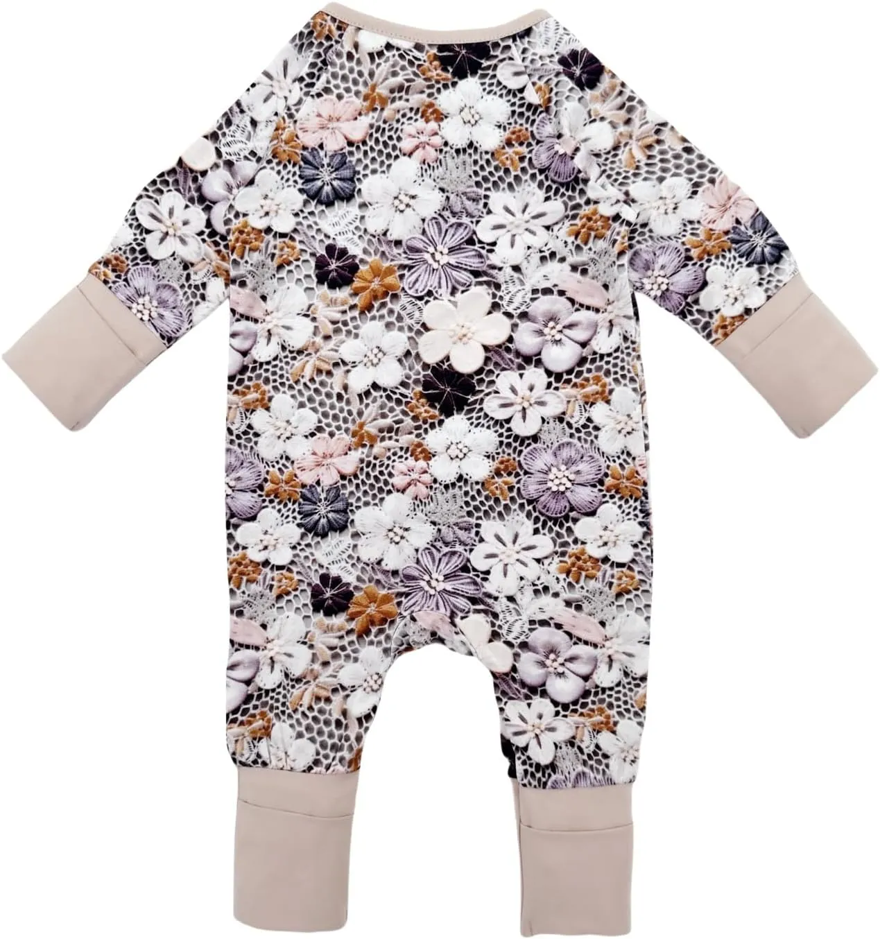 Bow Dream Bamboo Baby Boy Romper Footed Long Sleeve Footies Newborn Girl Clothes Footless with Zipper and Mitten Cuffs