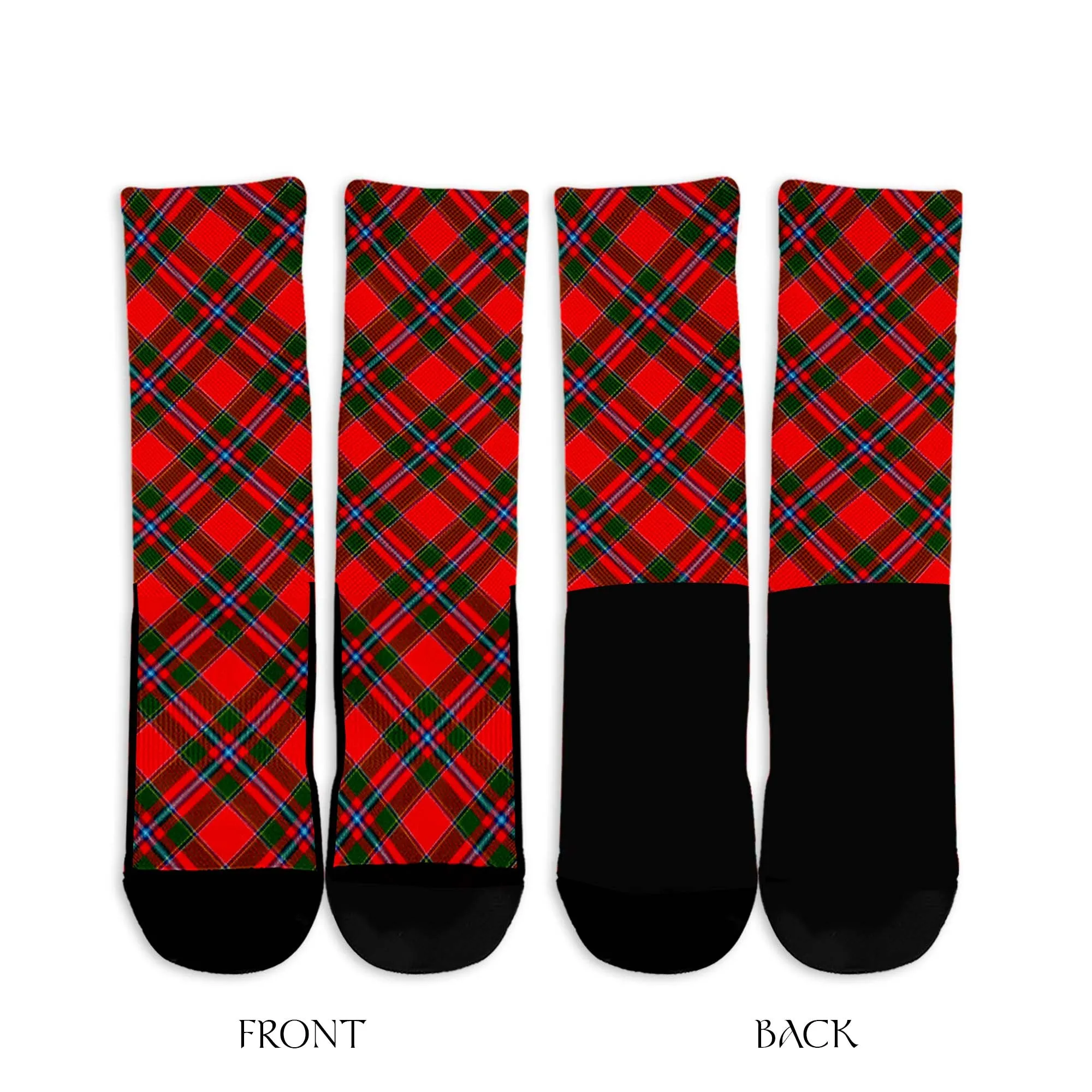 Butter Tartan Crew Socks Cross Tartan Style