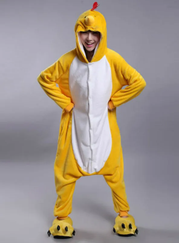 Cartoon Animal Conjoined Pajamas Zodiac Chicken Flannel