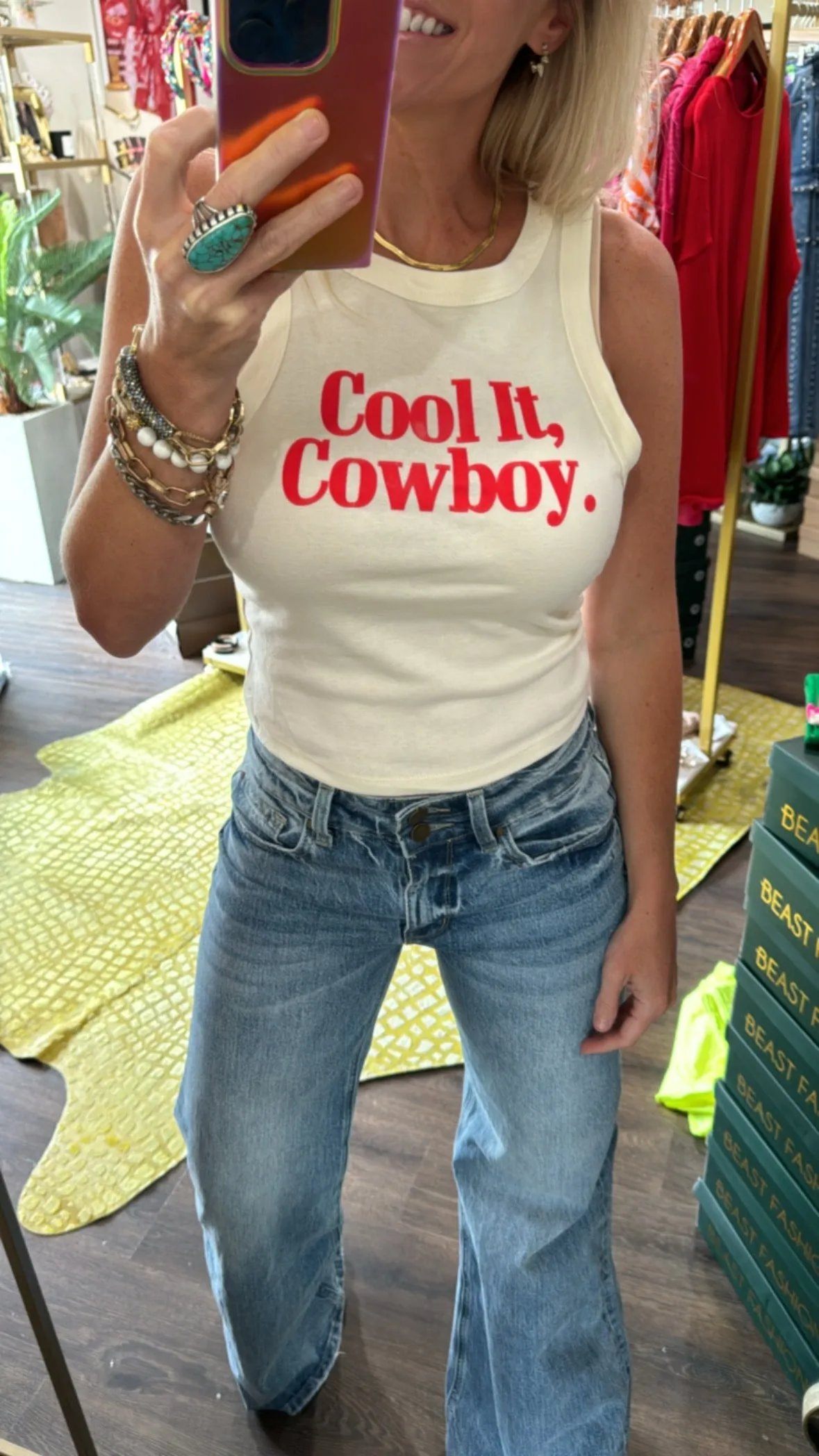 Cool It Cowboy Cropped Tank