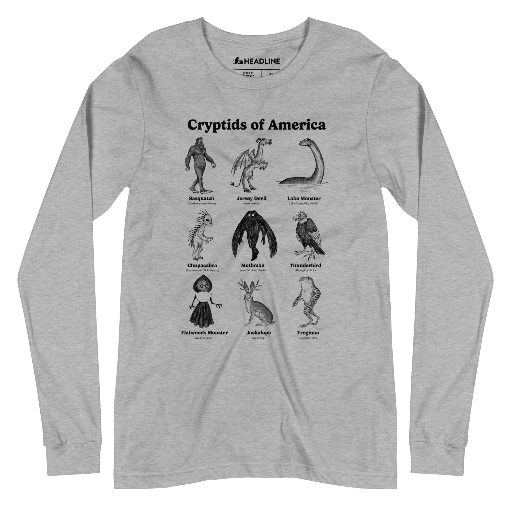 Cryptids of America Long Sleeve T-Shirt