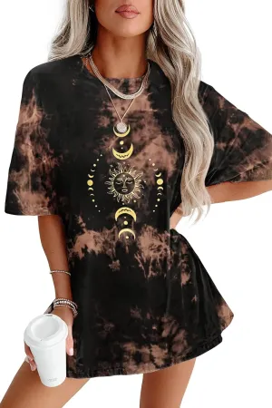 CSDAJIO Women's Casual Short Sleeve Loose Shirt Oversized T-Shirt Trendy Going Out Crew Neck Summer Graphic Tees