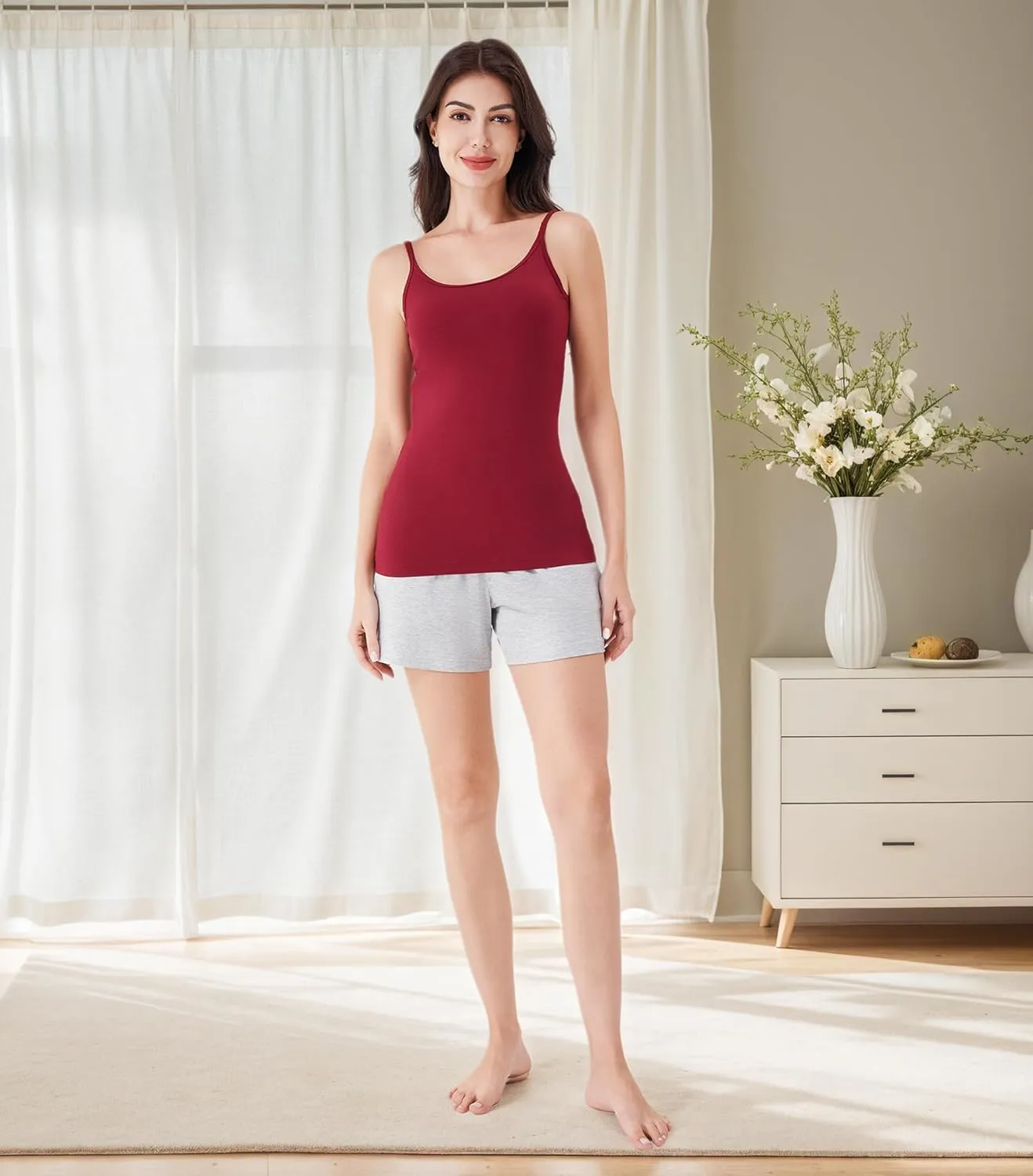 DAVID ARCHY Tank Tops for Women Bamboo Rayon Women's Camisoles Undershirts 3 Pack