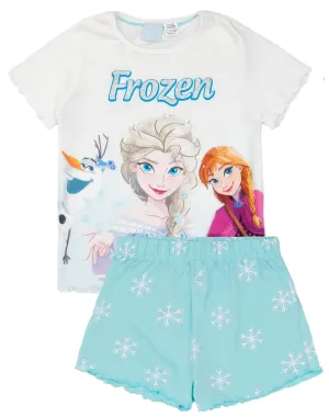 Disney Frozen Girls T-Shirt and Shorts Pyjama Set