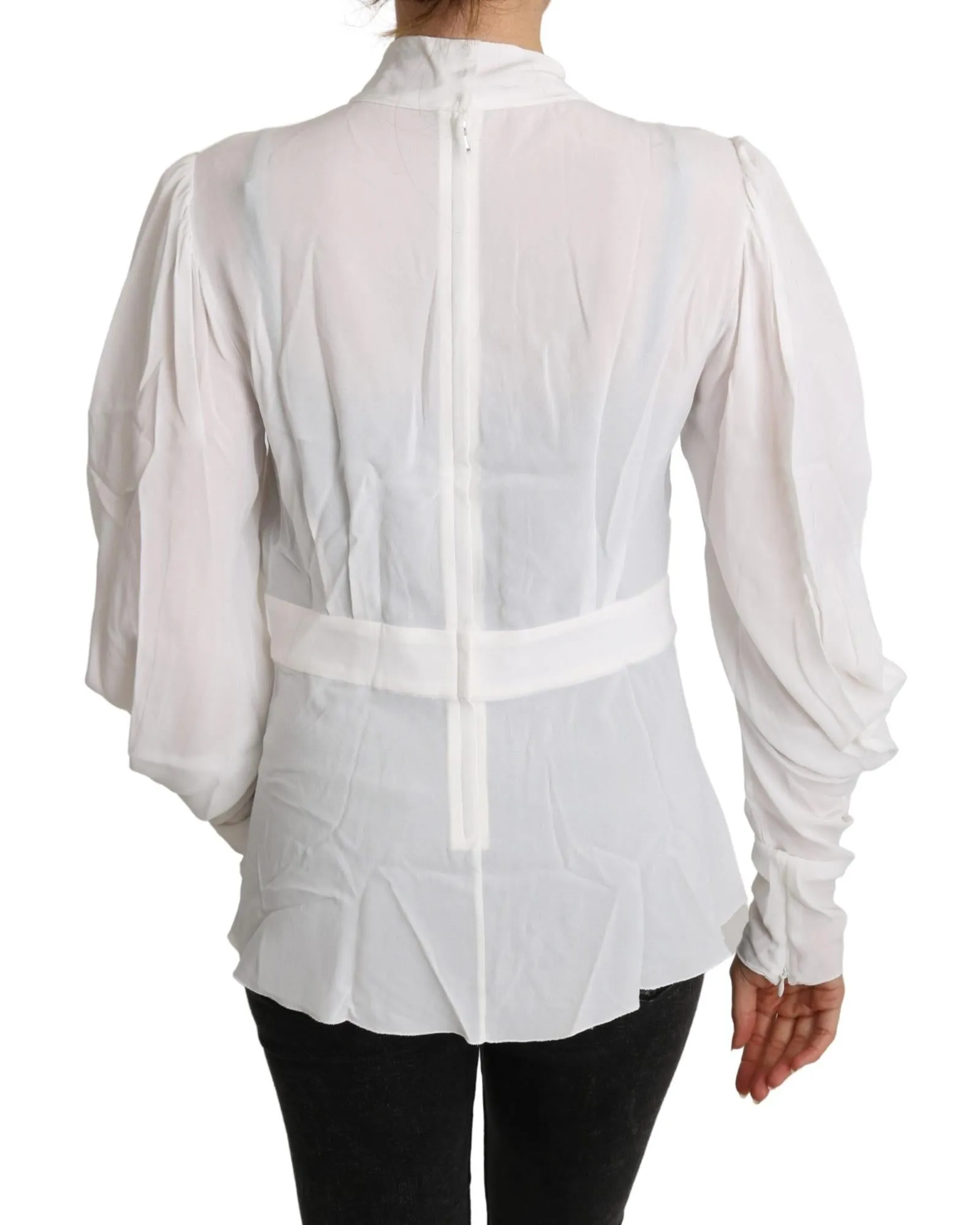 Dolce & Gabbana Women's Silk Blouse with Bow Tie