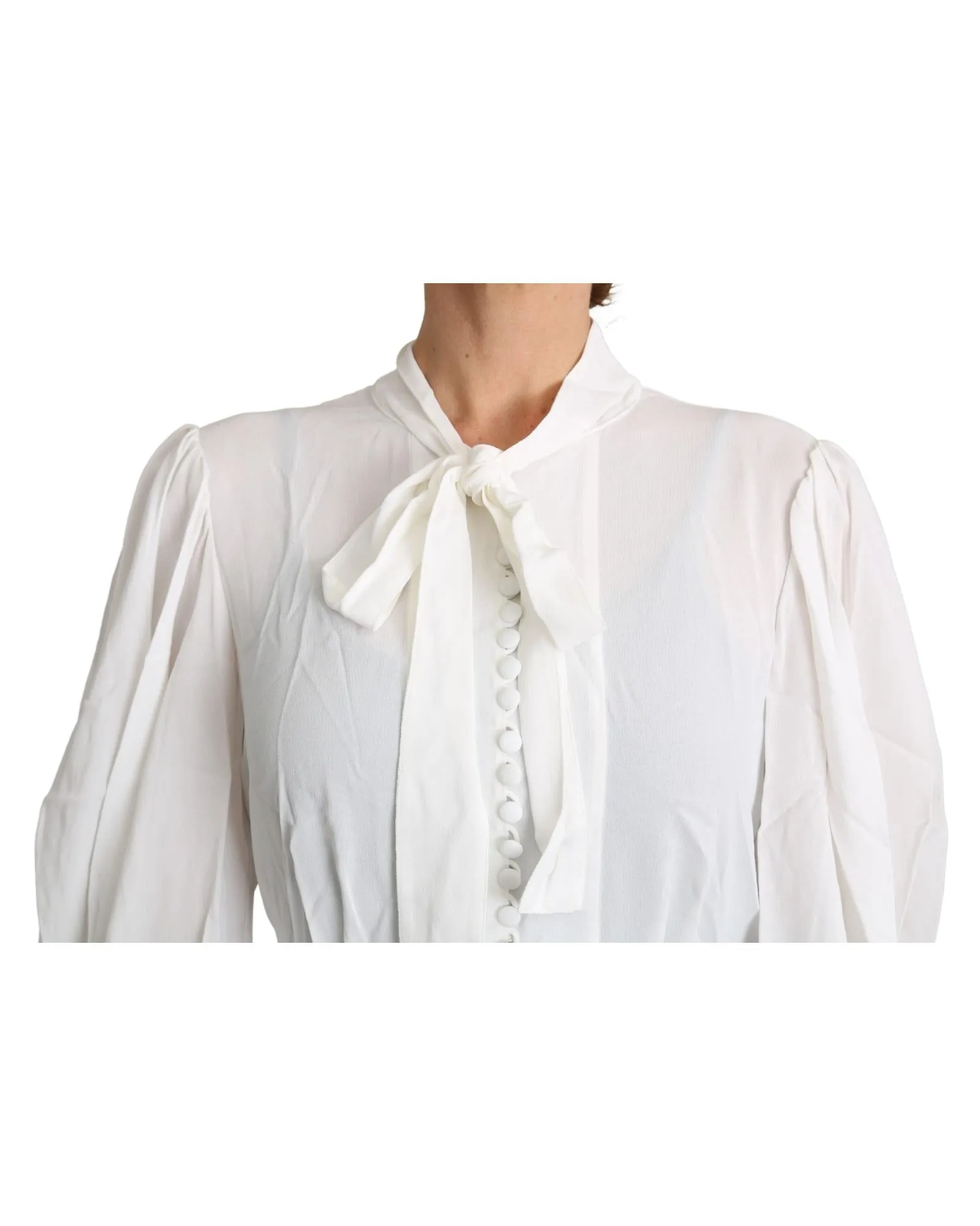 Dolce & Gabbana Women's Silk Blouse with Bow Tie