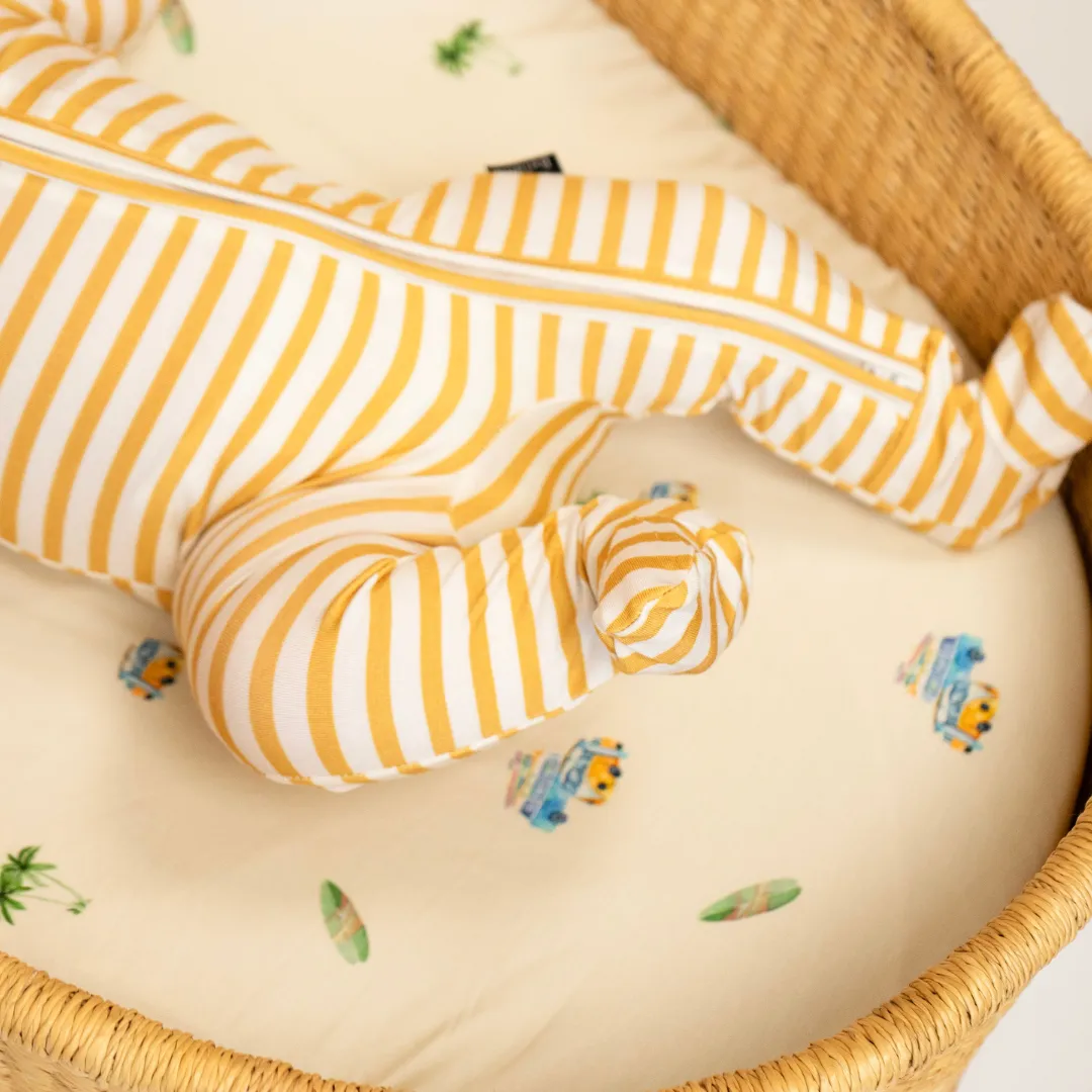 Footed Zipper Sleeper - Sun Stripe