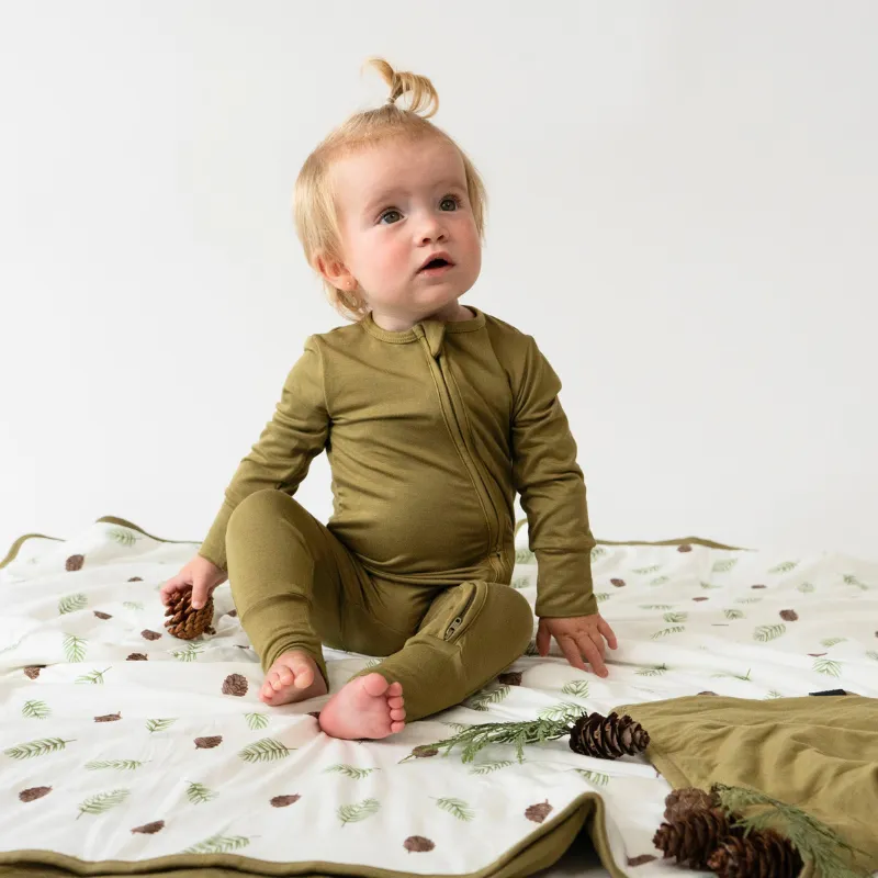Footless Sleeper with Fold-Over Cuffs - Basil
