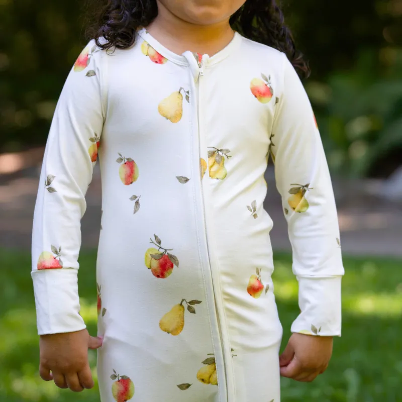 Footless Sleeper with Fold-Over Cuffs - Orchard