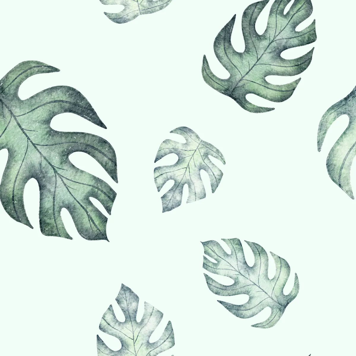Footless Sleeper with Fold-Over Cuffs - Tropical Leaves