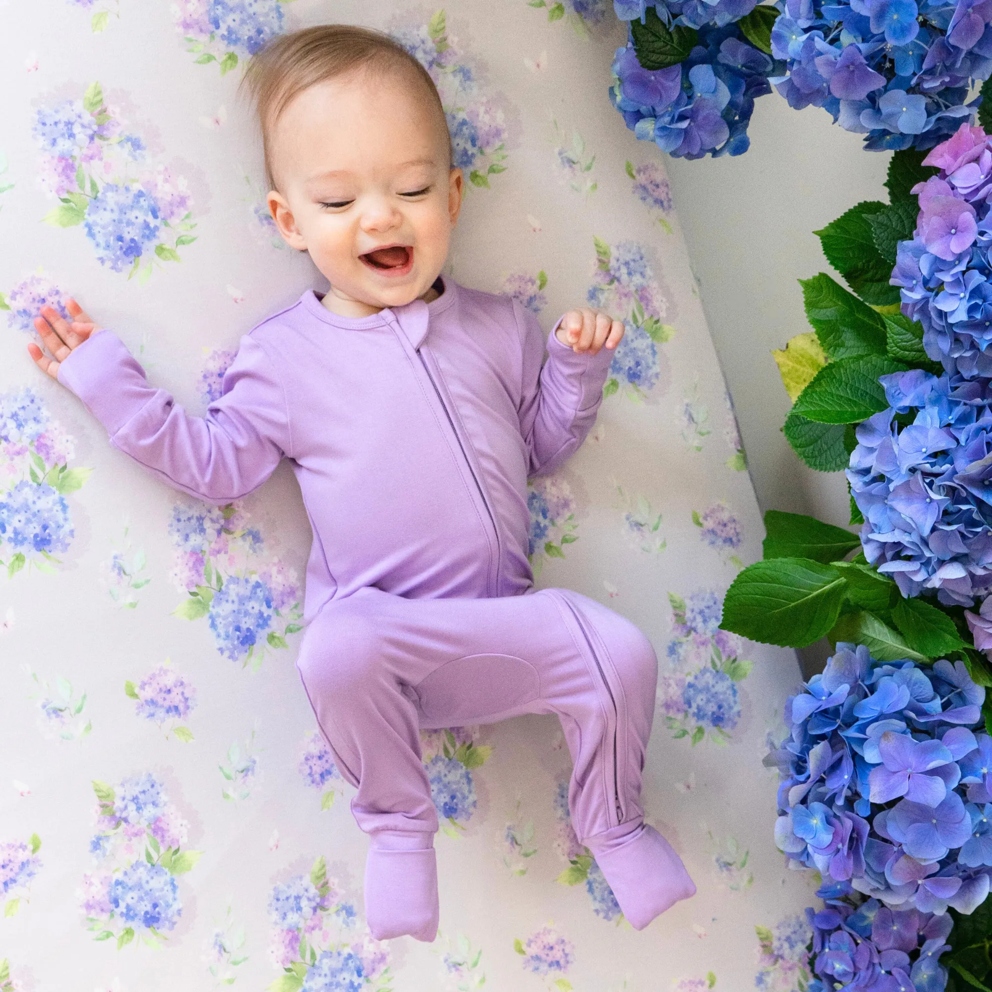 Footless Sleeper with Fold-Over Cuffs - Violet