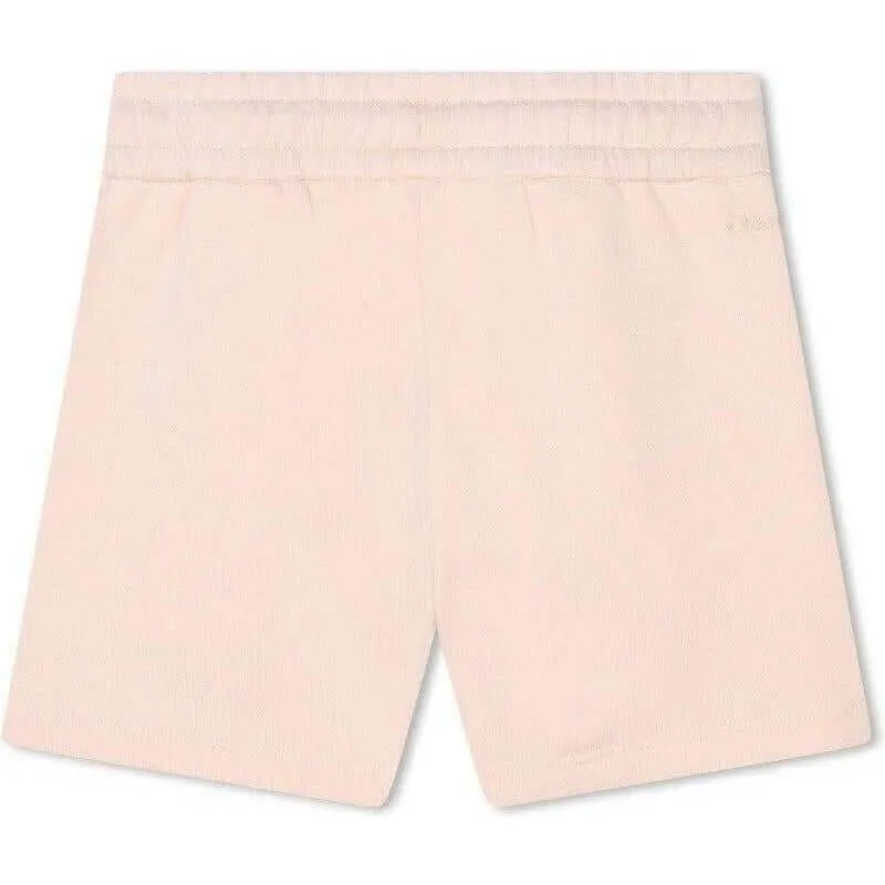 Girls Peach Eyelet Shorts