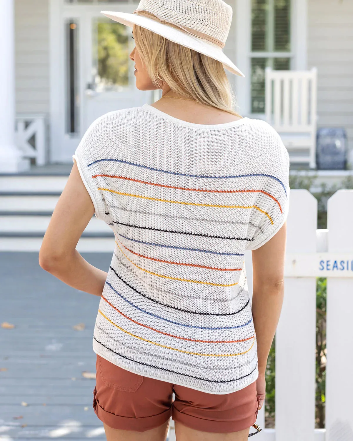 Grace & Lace Slouchy Striped Sweater Tee