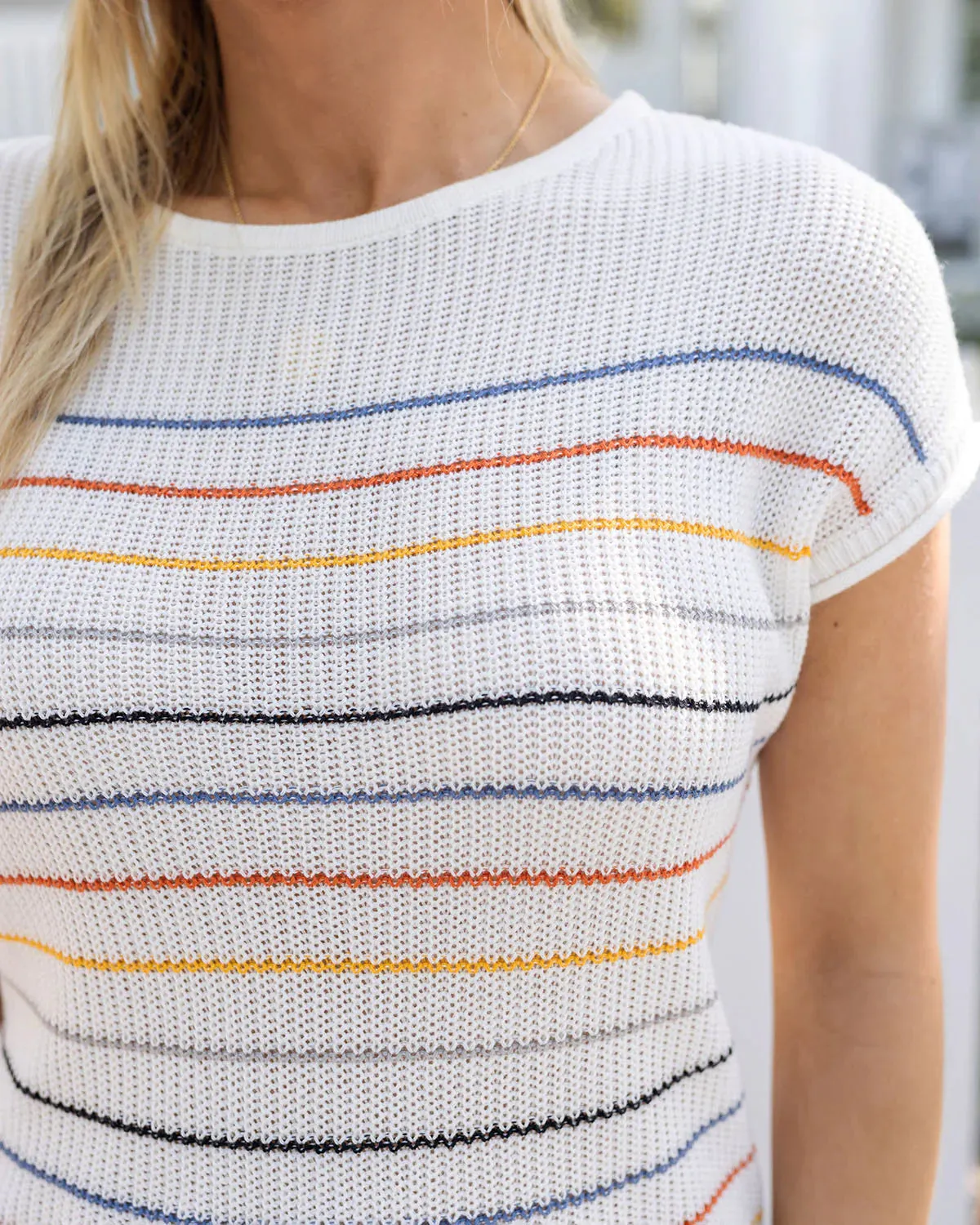 Grace & Lace Slouchy Striped Sweater Tee