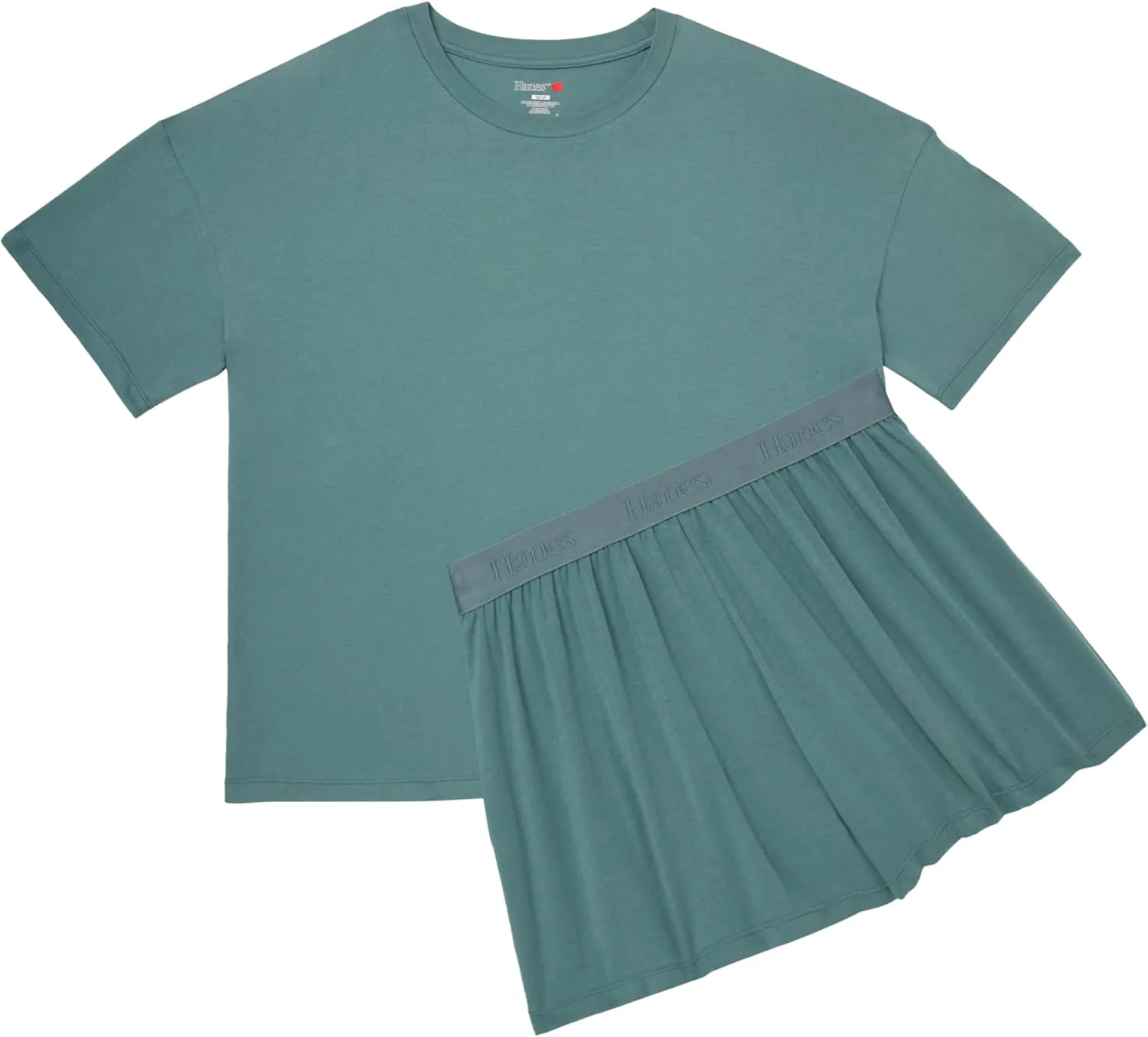 Hanes Women's Originals 2 Piece Lounge, Comfywear Supersoft Boxy T-Shirt & Sleep Shorts Loungewear Set