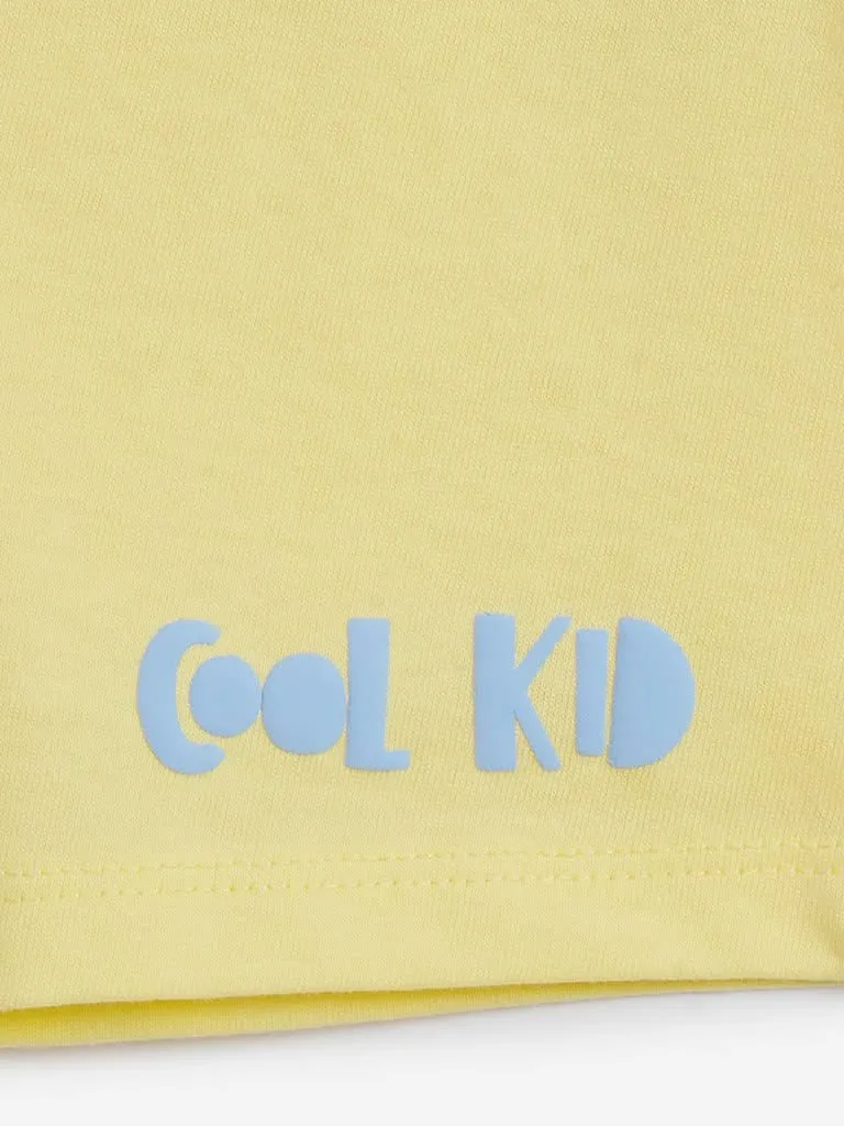 HOP Baby Light Yellow & Blue Shorts Set of Two