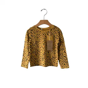 Kyte Baby / Long sleeve crew neck tee - Marigold Cheetah / 3T