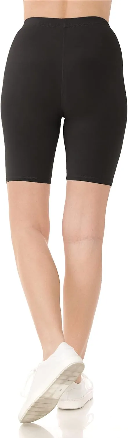 Leggings Depot High Waisted Buttery Soft Fashion Biker Shorts for Women (Available in Plus Size)