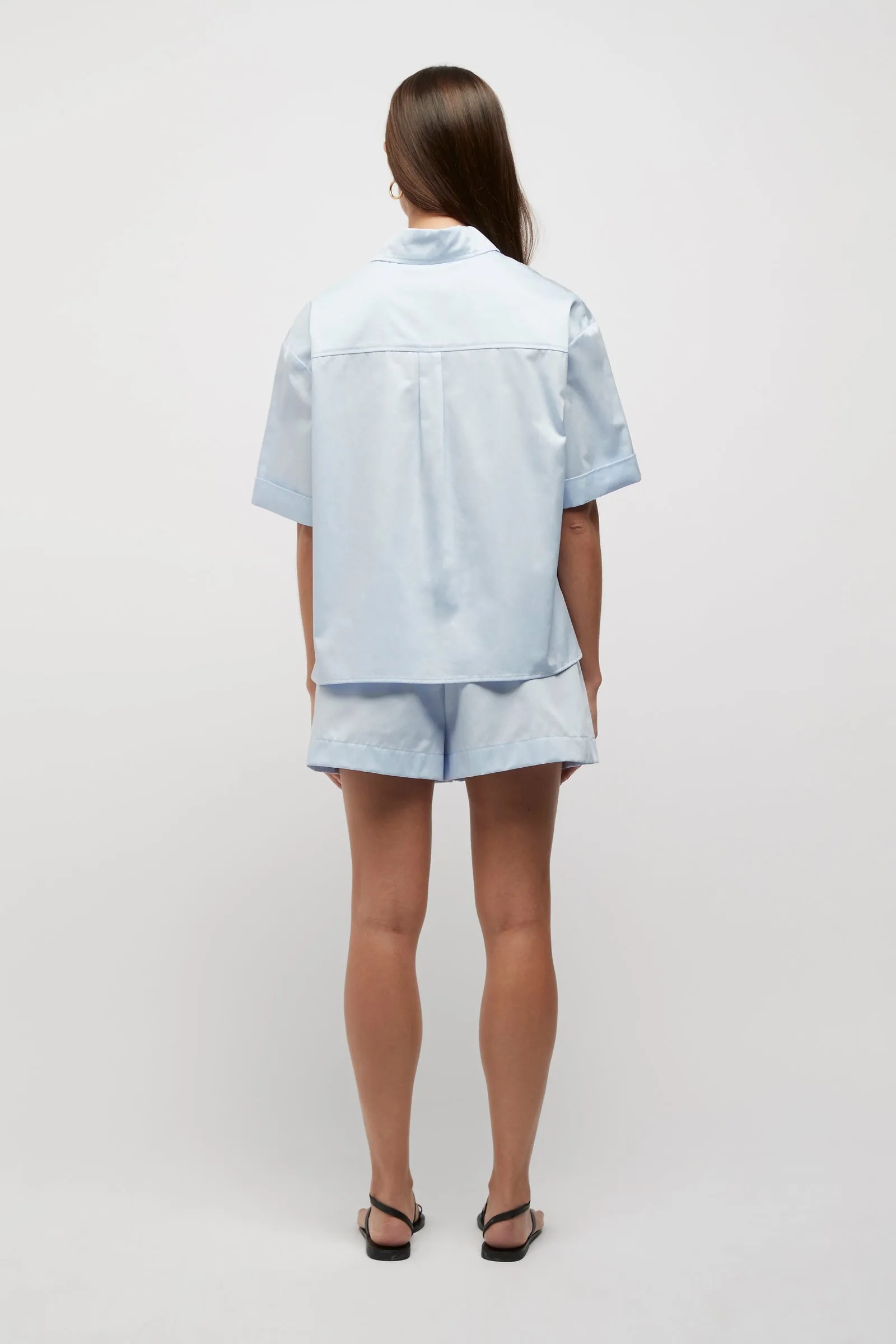 Marni Cropped Shirt in Sky
