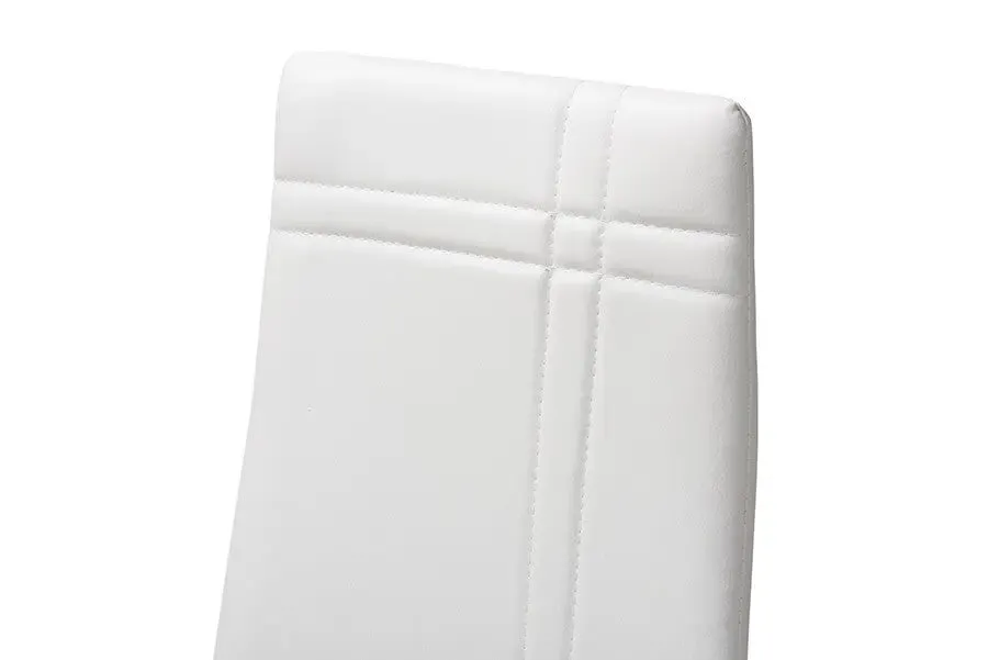 Matiese White Faux Leather Upholstered Dining Chair - 4pcs