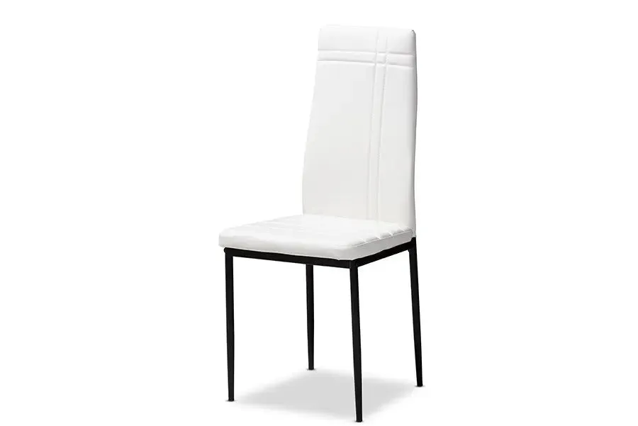 Matiese White Faux Leather Upholstered Dining Chair - 4pcs