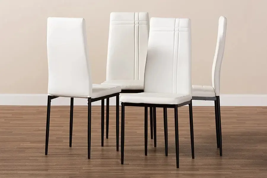 Matiese White Faux Leather Upholstered Dining Chair - 4pcs