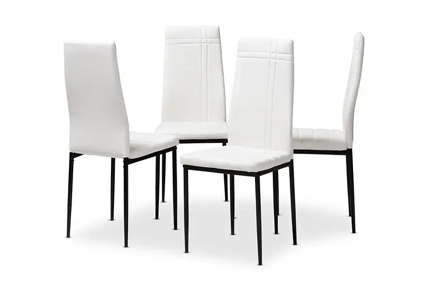 Matiese White Faux Leather Upholstered Dining Chair - 4pcs