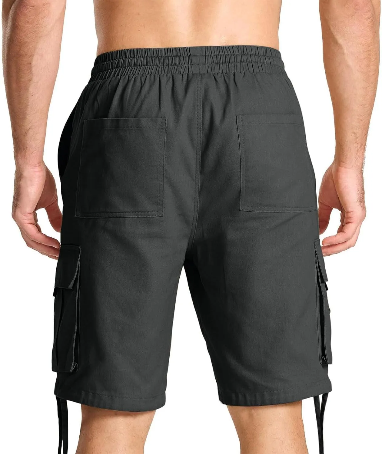 Men's Cargo Shorts Solid Color Casual Summer Bermuda Shorts Breathable Straight Leg Jogger Pants Outdoor Everyday Wear