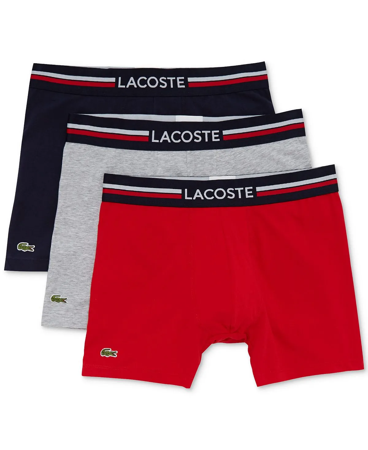 Men's stretch boxer briefs, 3 pieces Lacoste