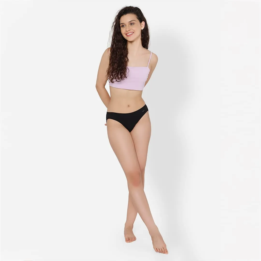 Mush Womens Ultra Soft Bamboo Modal Bikini Brief || Breathable Panties || Anti-Odor, Seamless, Anti Microbial Innerwear (S, Black)