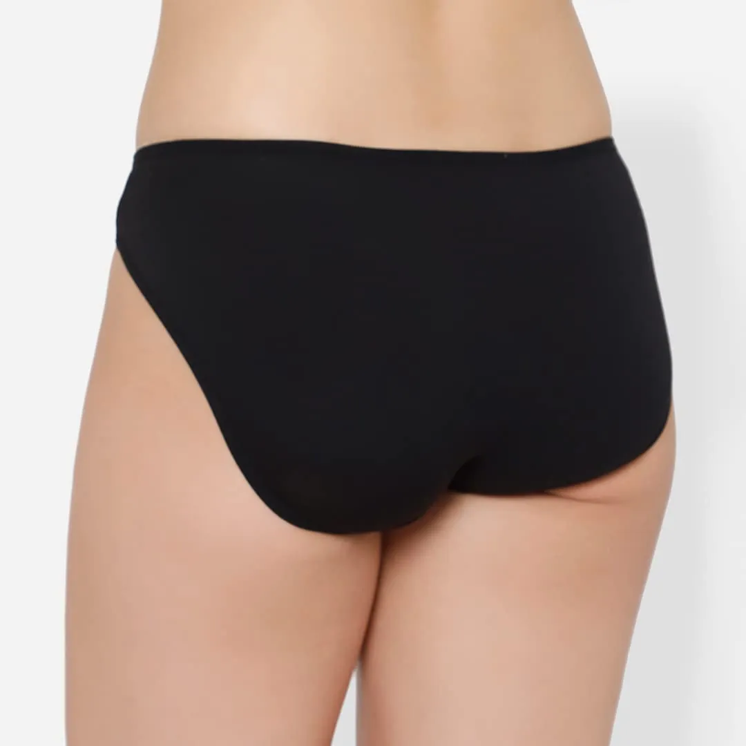 Mush Womens Ultra Soft Bamboo Modal Bikini Brief || Breathable Panties || Anti-Odor, Seamless, Anti Microbial Innerwear (S, Black)