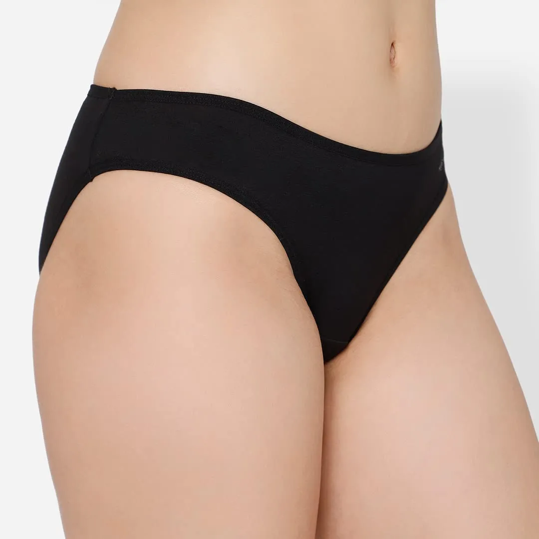 Mush Womens Ultra Soft Bamboo Modal Bikini Brief || Breathable Panties || Anti-Odor, Seamless, Anti Microbial Innerwear (S, Black)