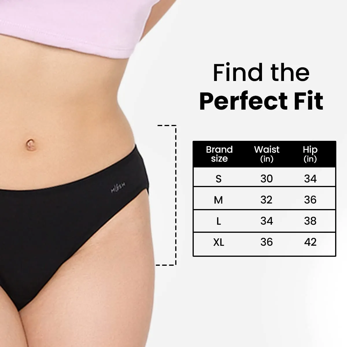 Mush Womens Ultra Soft Bamboo Modal Bikini Brief || Breathable Panties || Anti-Odor, Seamless, Anti Microbial Innerwear (XL - Pack of 3, Black Color)