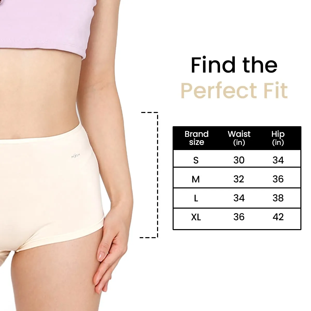 Mush Womens Ultra Soft High Waist Bamboo Modal Boyshorts || Breathable Panties || Anti-Odor, Seamless, Anti Microbial Innerwear (M- Pack of 3, Beige Color)