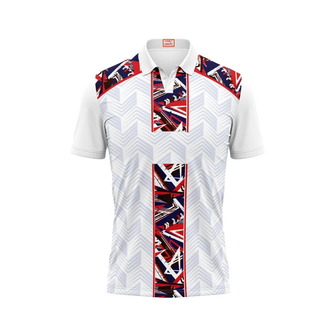 Next Print Customized Polo Neck White Jersey NPTS71