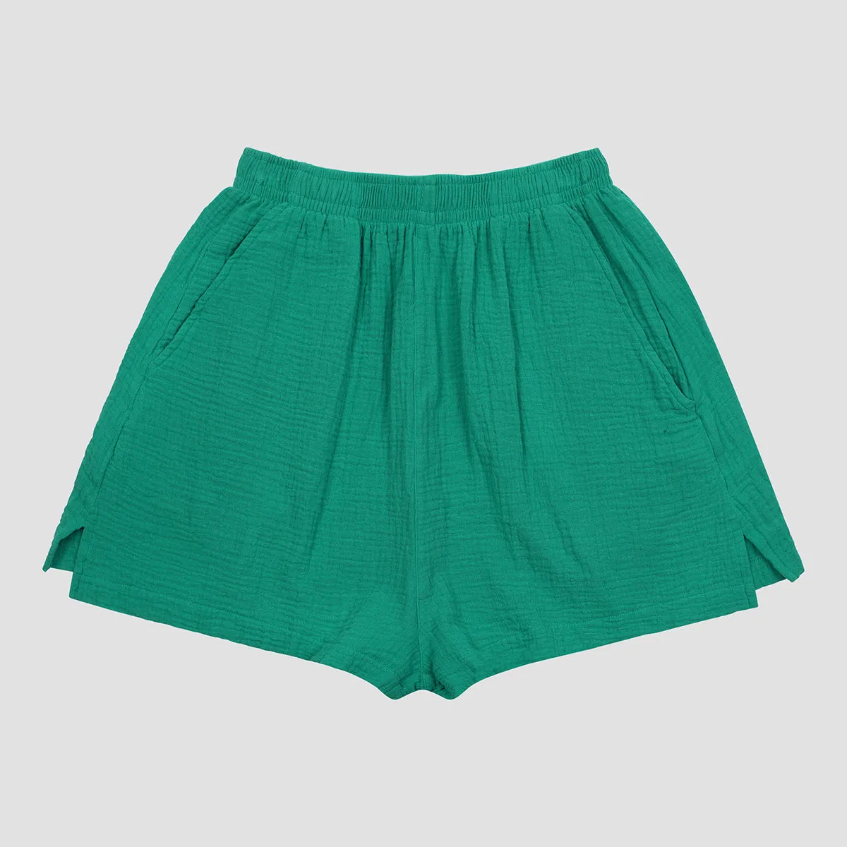 Ocean Green Cotton Gauze Women's Pyjama Shorts