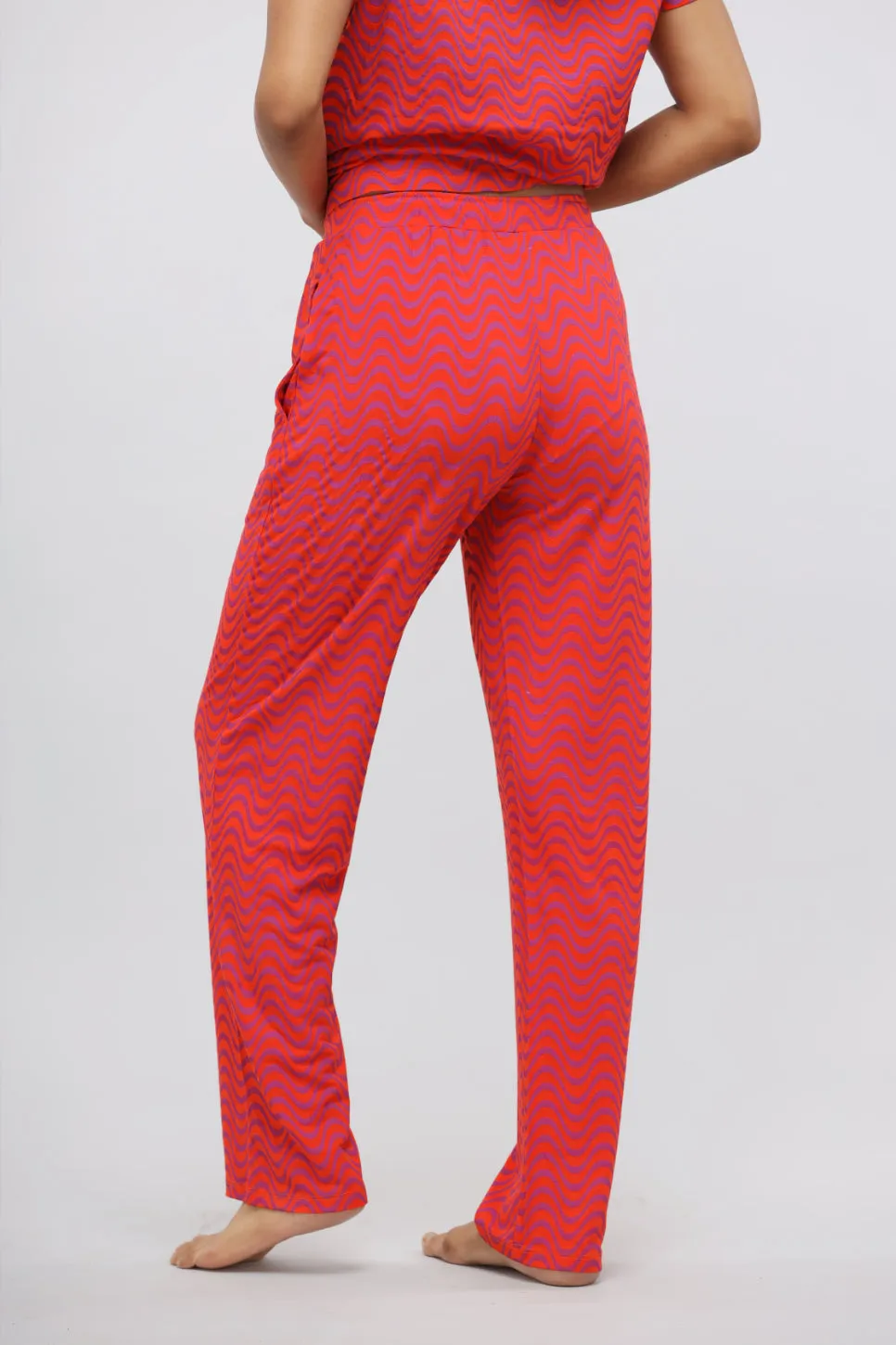 Orange Wavy Soft Modal Pajama