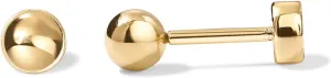 PAVOI 14K Gold Plated Solid 925 Sterling Silver Posts Dainty Ball Stud Flatback Earrings for Women - Cartilage Helix Piercing Jewelry - Small Screwbacks Stud Earrings for Women