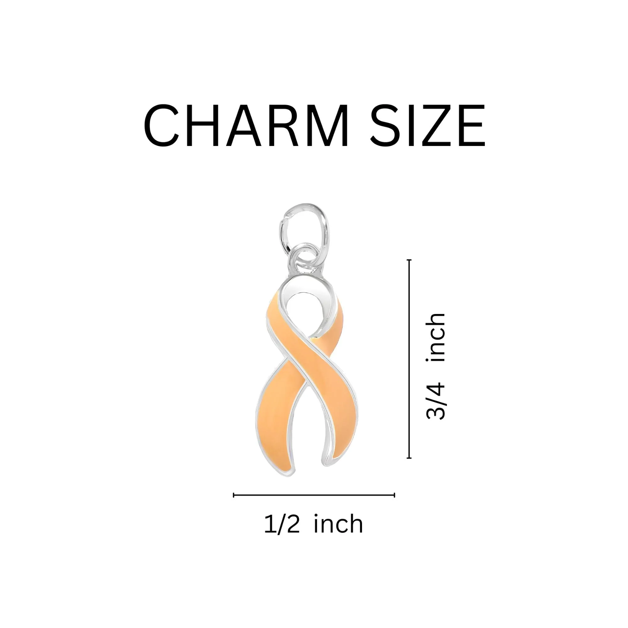 Peach Ribbon Hanging Earrings
